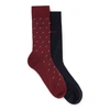 Hugo Boss Two-pack Of Regular-length Mercerized-cotton-blend Socks In Pink