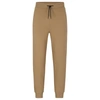 Hugo Boss Cuffed Tracksuit Bottoms In French Terry With Logo Badge In Brown