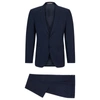 Hugo Boss Slim-fit Suit In Houndstooth Virgin Wool In Dark Blue