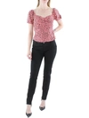 RE:NAMED WOMENS ANIMAL PRINT SQUARE NECK CROPPED