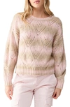 Sanctuary Stripe Pointelle Stitch Sweater In Pink Moonl