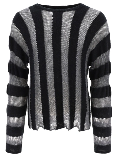 Brain Dead Fuzzy Threadbare Sweater In Black