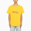Erl Yellow Crew-neck T-shirt With Wears