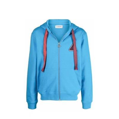 Lanvin Triangle Zip-up Sweatshirt In Blue