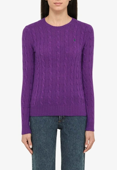 Polo Ralph Lauren Julianna Cable-knit Jumper In Purple