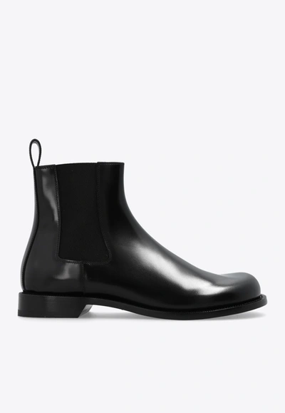 Loewe Campo Leather Chelsea Boots In Black