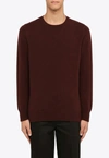 Drumohr Bordeaux Cashmere Crew-neck Sweater In Burgundy