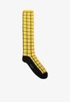 Marni Check-pattern Ankle-length Socks In Yellow