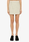 Marni Checked Wool-jacquard Mini Skirt In White