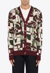 Drôle De Monsieur Horse-motif Patterned-intarsia Cardigan In Pink