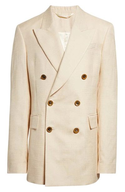 Wales Bonner Andre Double-breasted Blazer In Ivory