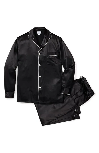 Petite Plume Men's Silk Classic-fit Pajamas In Black