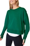 Sweaty Betty After Class Cropped Sweatshirt In Retro Green