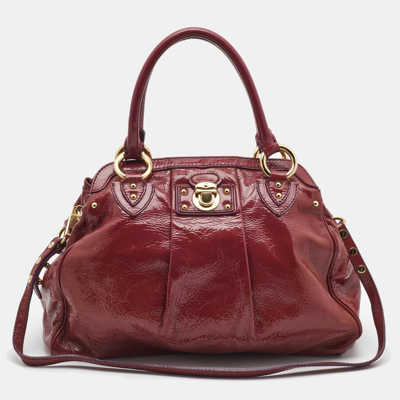 Pre-owned Marc Jacobs Alyona Purple Patent Leather Satchel