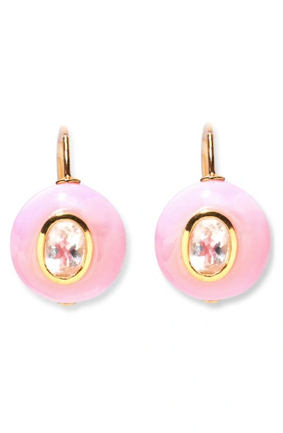 Lizzie Fortunato Pablo Rose Amethyst And Mother-of-pearl Crop Earrings In Pink
