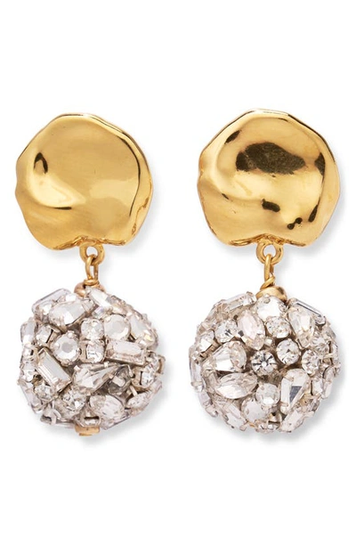 Lizzie Fortunato Meteor Shower 24k Gold Plated Crystal Drop Earrings