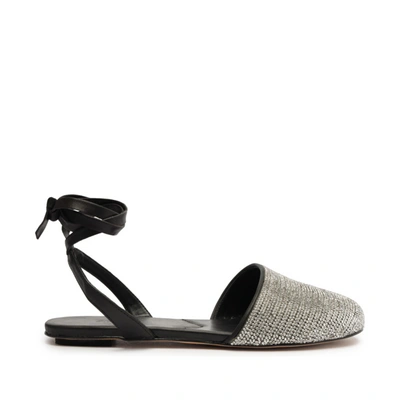 Schutz Abrie Glam Leather Flat In Black