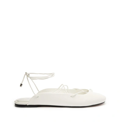 Schutz Cami Casual Leather Flat In White
