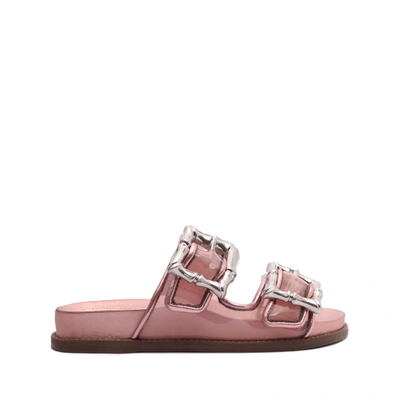 Schutz Enola Sporty Vinyl Sandal In Sweet Rose