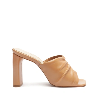 Schutz Mallory Leather Sandal In Honey Peach