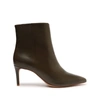 Schutz Mikki Mid Pointed Toe Bootie In Military Green