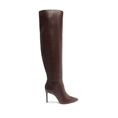 Schutz Mikki Leather Over-the-knee Boots In Dark Chocolate
