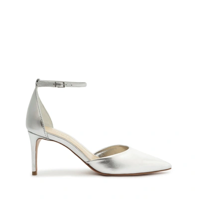 Schutz Tamara Casual Metallic Leather Pump In Silver