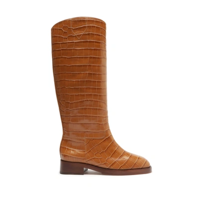 Schutz Terrance Up Leather Boot In Honey Peach