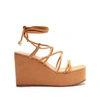 Schutz Magdalena Suede Platform Sandal In Nude Caramel