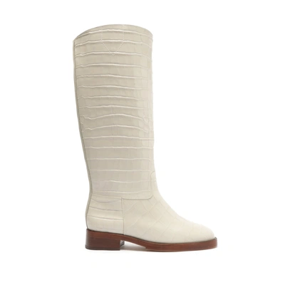 Schutz Terrance Up Leather Boot In Cream