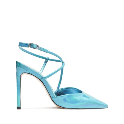 Schutz Aimee Specchio Leather Pump In Blue