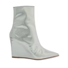 Schutz Women's Asya Pointed Toe Wedge Booties In Silver