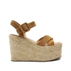 Schutz Blisse Espadrille Wedge Sandals In Nude Caramel