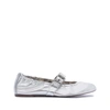 SCHUTZ CALITA METALLIC LEATHER FLAT