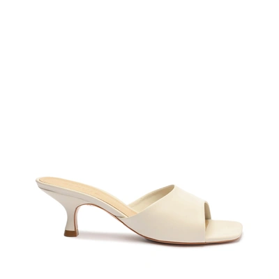 Schutz Women's Dethalia 65mm Leather Kitten-heel Sandals In Pearl
