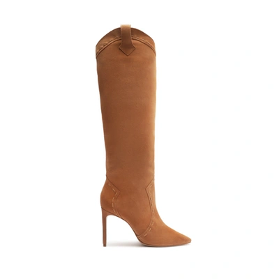 Schutz Eliana Suede Boot In Honey Peach