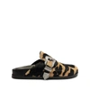 Schutz Grace Buckle Genuine Calf Hair Clog In Brown
