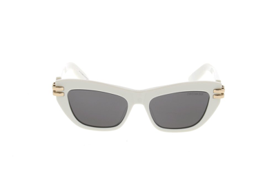 Dior Eyewear Butterfly Frame Sunglasses In White