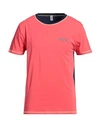 Moschino Man T-shirt Coral Size Xs Cotton, Elastane In Red