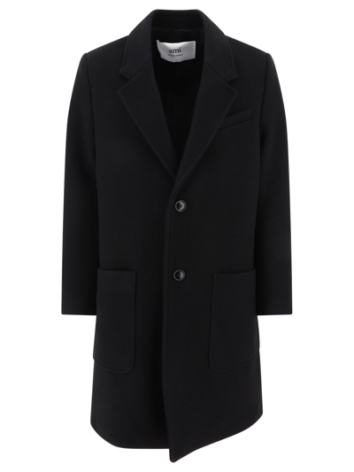 Ami Alexandre Mattiussi Double-breasted Wool Coat In Black