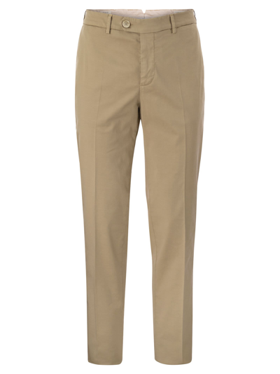 BRUNELLO CUCINELLI BRUNELLO CUCINELLI ITALIAN FIT COTTON GABARDINE TROUSERS