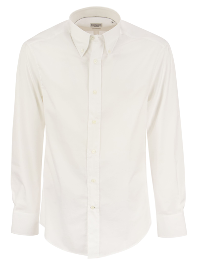 BRUNELLO CUCINELLI BRUNELLO CUCINELLI SLIM FIT TWILL SHIRT BUTTON DOWN