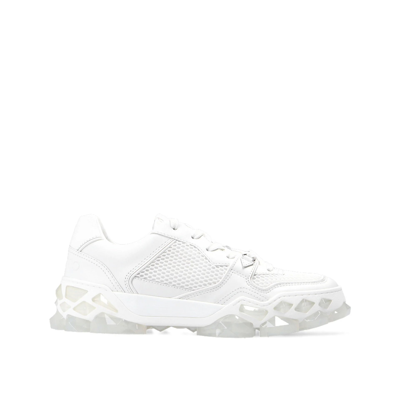 Jimmy Choo Diamond Leather Sneakers In White