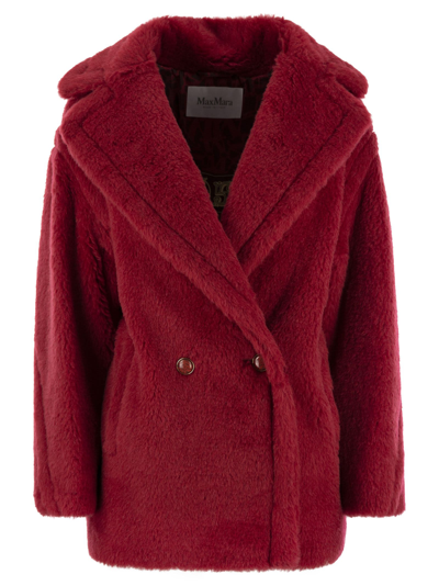 Max Mara Frais Teddy Fabric Short Coat In Red