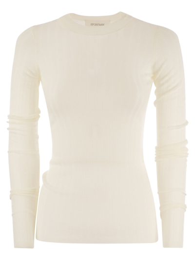 Sportmax Murena Lightweight Wool Sweater In White