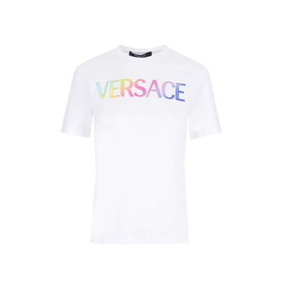Versace Cotton Logo T Shirt In White