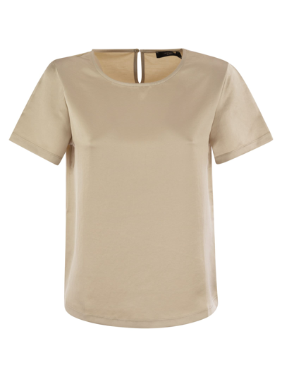 Weekend Max Mara Crewneck Short-sleeved T-shirt In Beige