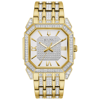 Bulova Crystal Octava Mens Crystal Accent Two Tone Stainless Steel Bracelet Watch 98a295 In Two Tone  / Gold Tone / Silver