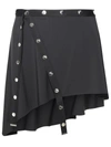 Attico Asymmetrischer Minirock Aus Stretch-jersey In Black