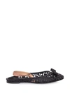 Ferragamo Varina Macramé Weave Slingback Flats In Black